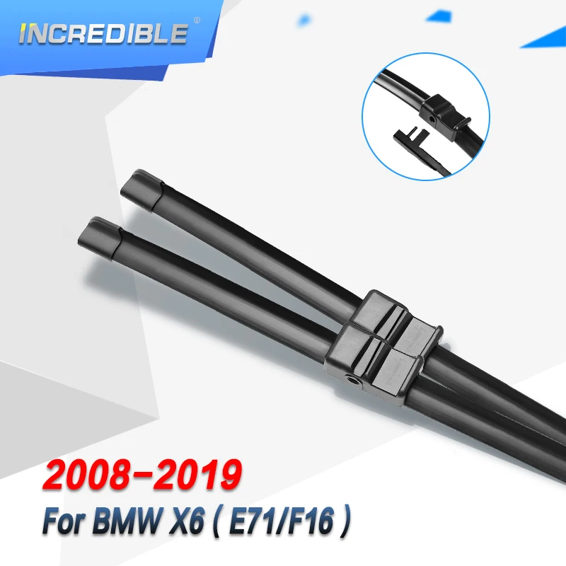 

INCREDIBLE Wiper Blades for BMW X6 E71 F16 Fit Side Pin Push Button Hook Arms 2008 2009 2010 2011 2012 2013 2014 2015 2016 2017