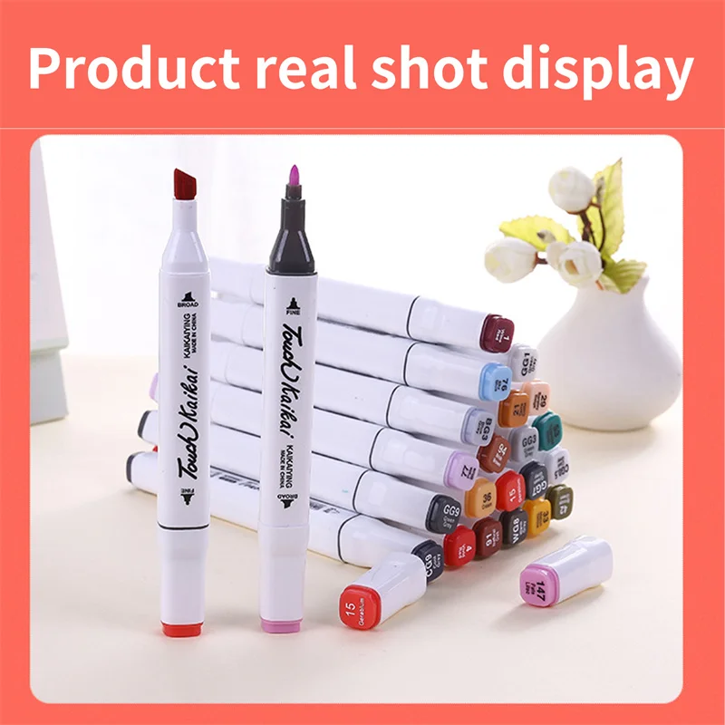 Conjunto de rotuladores de doble cara para dibujo art&iacute;stico, Set de marcadores de doble cara permanente, baratos, con Alcohol, fieltro de colores, Manga-4