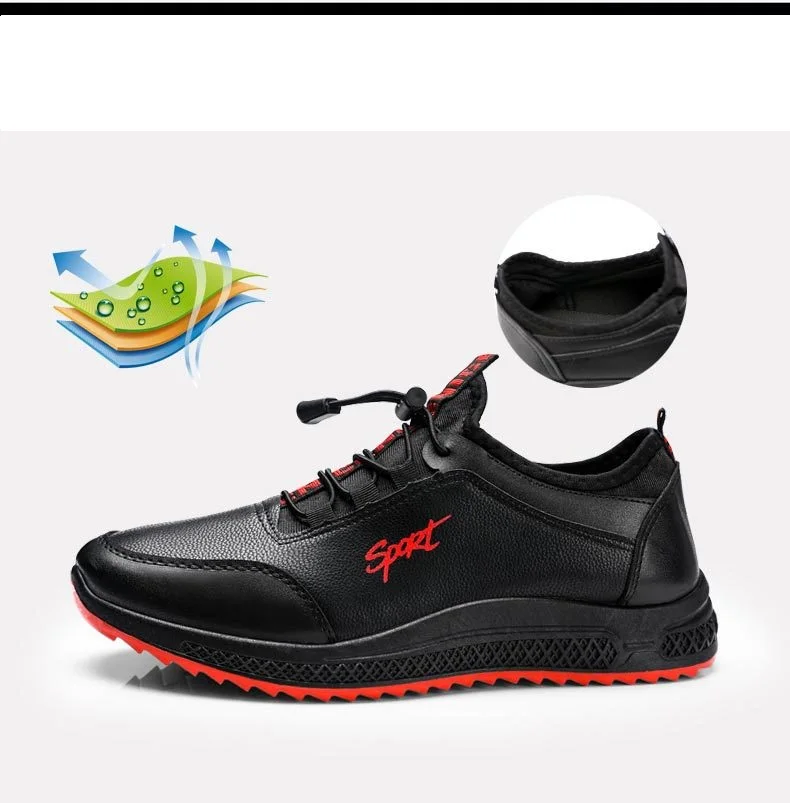 Мужские зимние повседневные кожаные кроссовки Aleafalling для отдыха на открытом