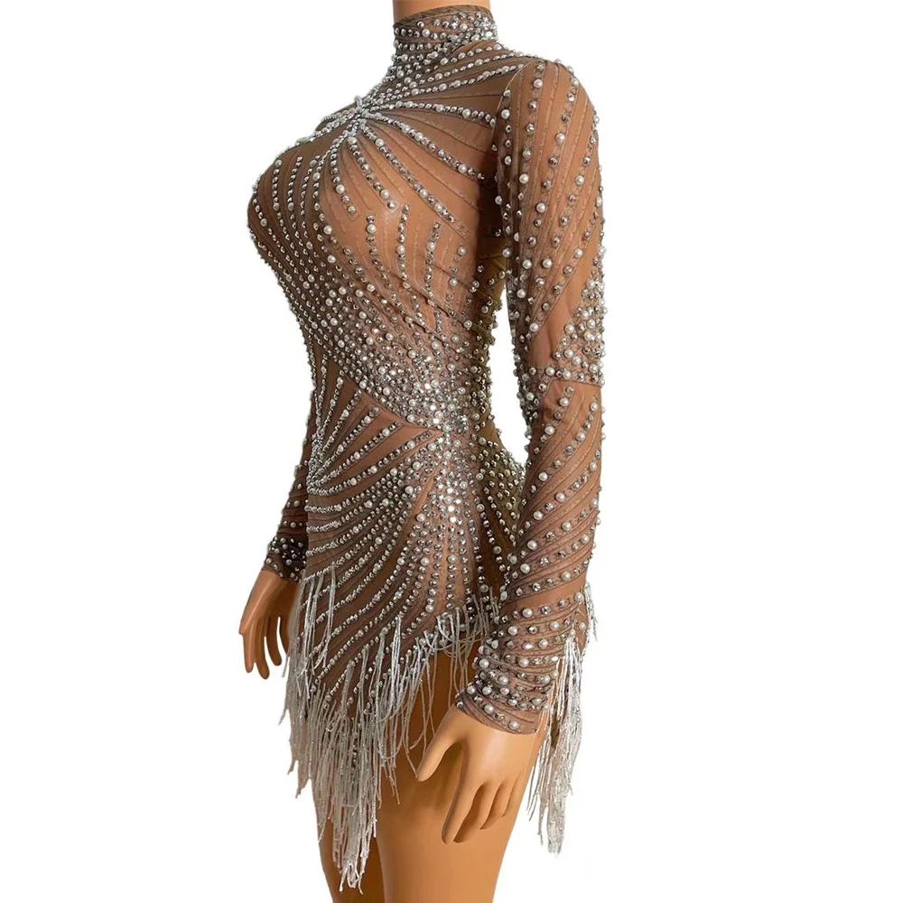 Glitter Fringes Rhinestones Bodysuit Women Stage Dance Costume Nightclub Outfit Female Singer Drag Queen Show Wear | Тематическая