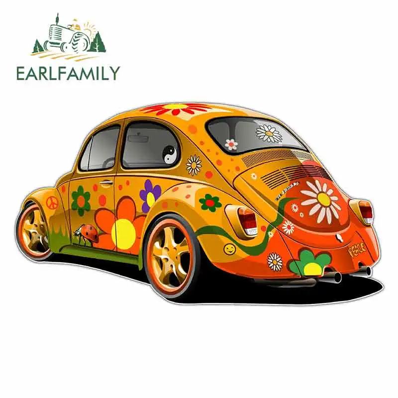 Забавные водонепроницаемые красочные наклейки EARLFAMILY 13 см виниловые на машину
