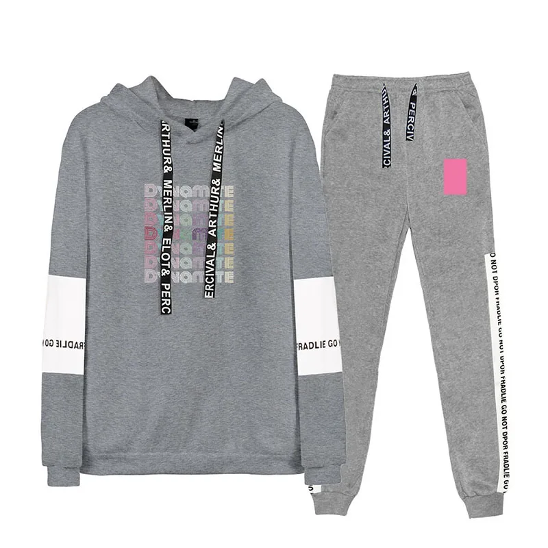 

Bangtan Boys DYNAMITE Hoodie+Pants Set Men women Two Piece Set Harajuku Casual Patchwrok Tracksuits Sweatshirt+Sweatpants Suits