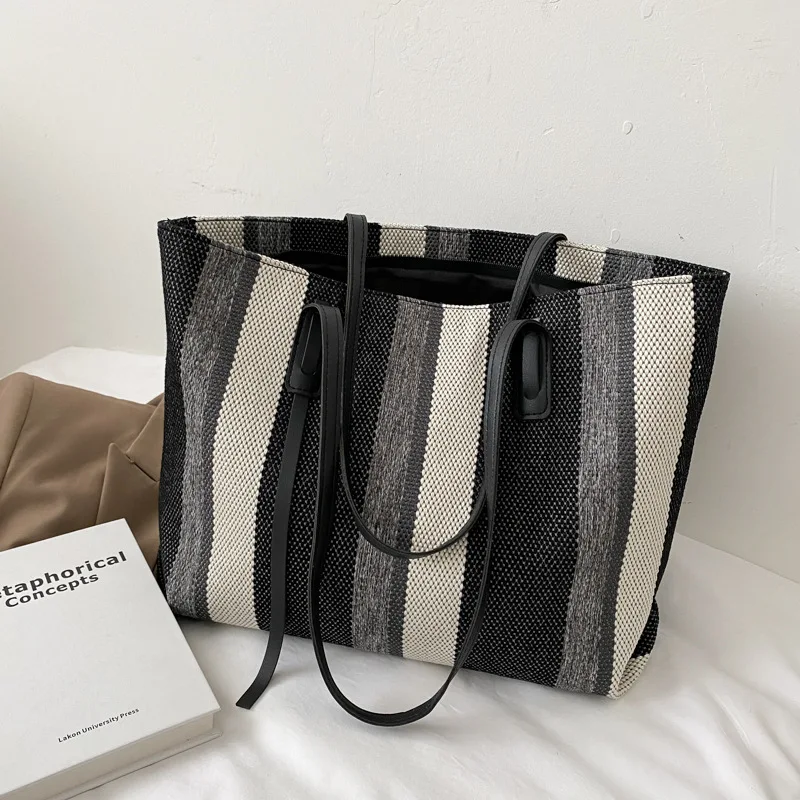 Вместительные холщовые женские сумки через плечо для покупок роскошные