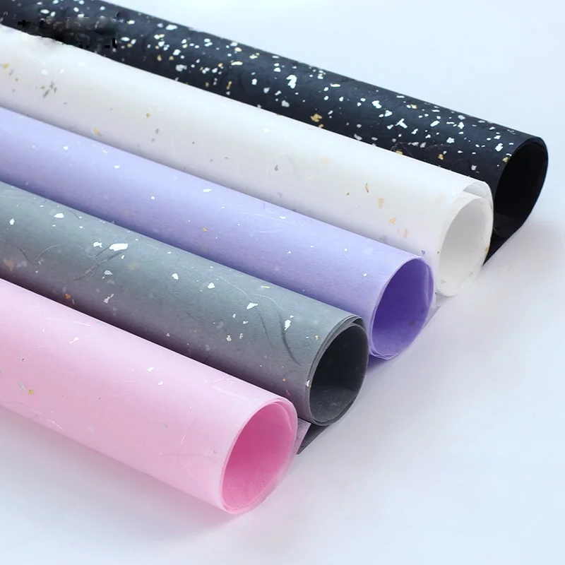 

10pcs60*60 gold and silver dots, flower wrapping paper, gift box packaging material, wine clothing wrapping paper