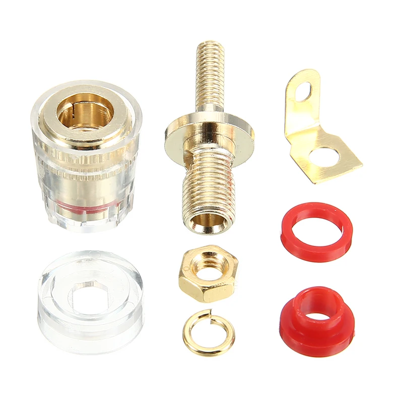 

8pcs Gold Plated 4mm Binding Post Insulated Post Terminals Binding Banana Plug Connector for Spade Terminals Bare Wire