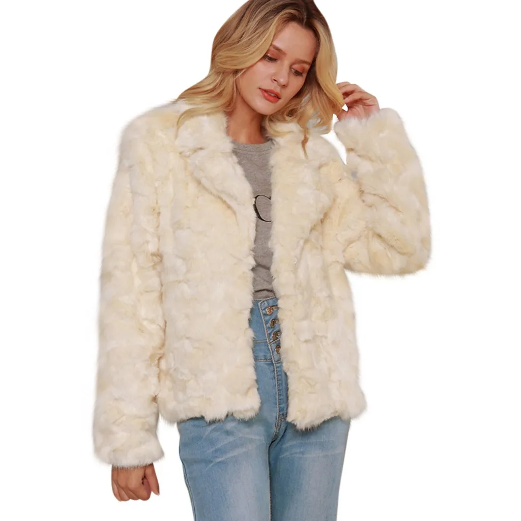 Женская плюшевая Толстая Меховая куртка со складками модная зимняя Осенняя