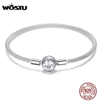 wostu high quality real 925 sterling silver forever love bracelet for women fit original brand diy beads charm jewelry cqb105