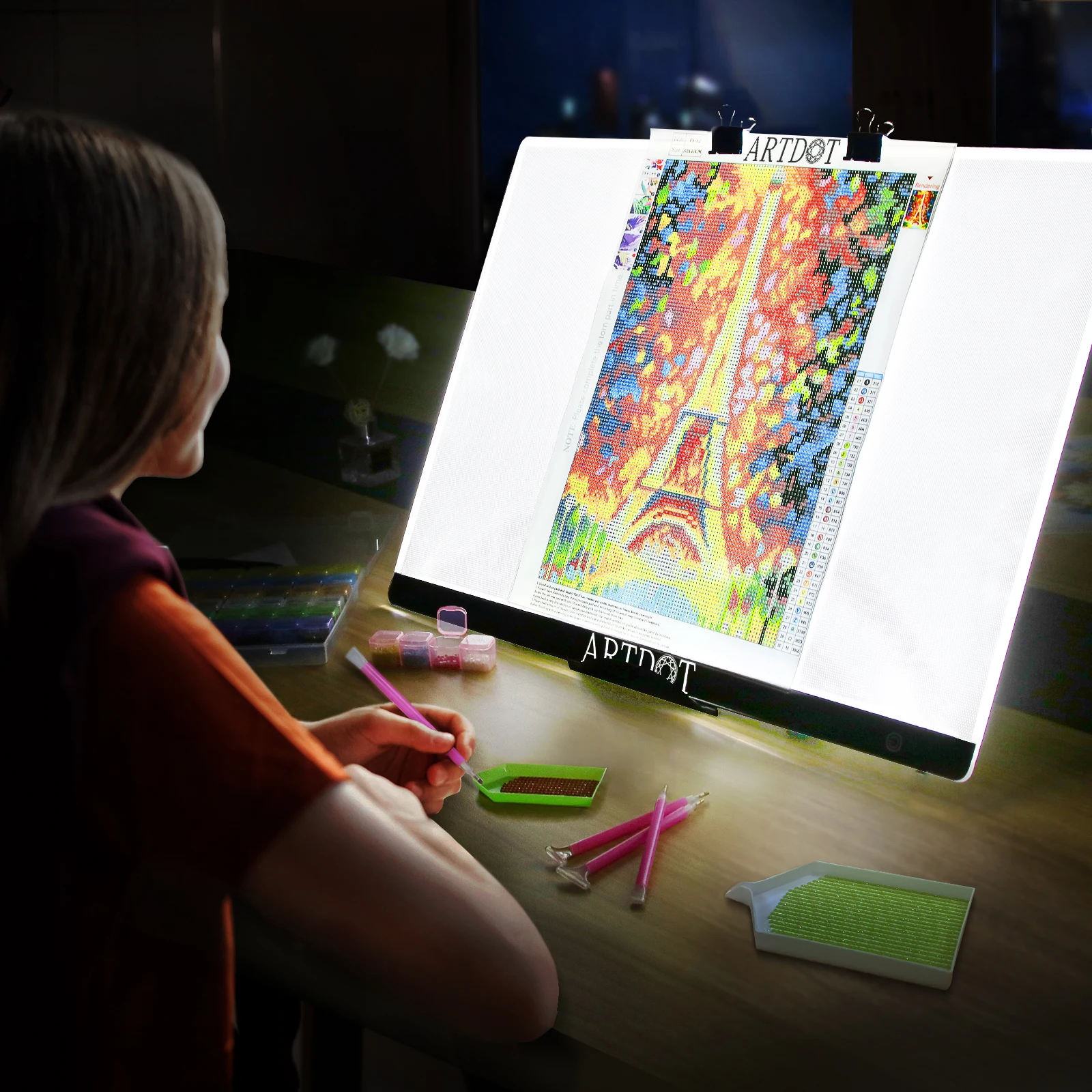 

A5/A4/A3 Drawing Tablet Board USB Powered Dimmable LED Light Pad with Optional Stands for Drawing, Tracing, Diamond Painting