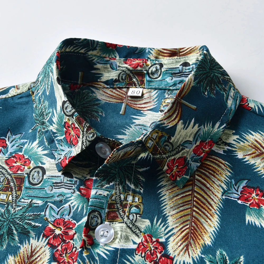 Топ и топ для маленьких мальчиков повседневное Стиль платье с цветочным принтом