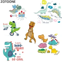zotoone iron on cute dinosaur patches for kids clothes diy t shirt applique heat transfer vinyl cartoon nicorn patch stickers g
