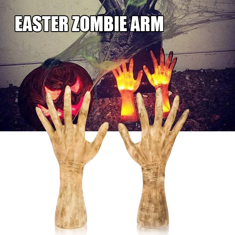 

Resin Hands Statue Solar Luminous Ornament Creative Halloween Props for Home Garden Courtyard Decoration A66