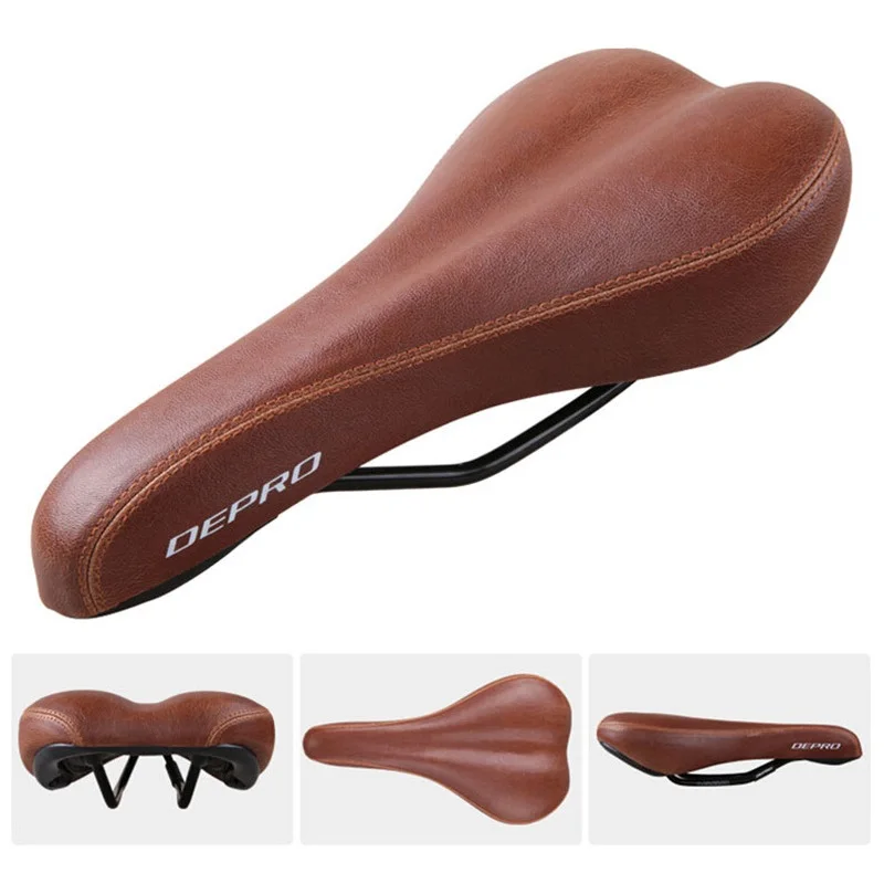 Велосипедное седло DEPRO из искусственной кожи ассиметричное черное для