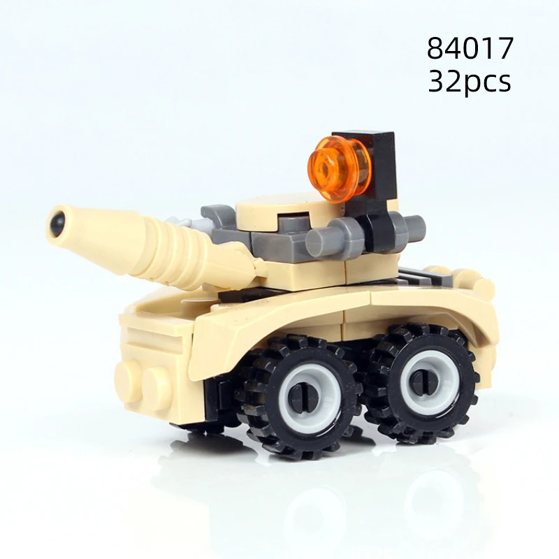 Детский конструктор KAZI мини-полицейский транспорт армейский автомобиль военный