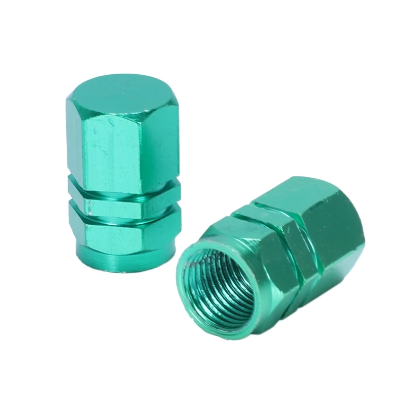 4 шт. Автомобильная крышка клапана с шестигранной головкой из зеленого сплава 17