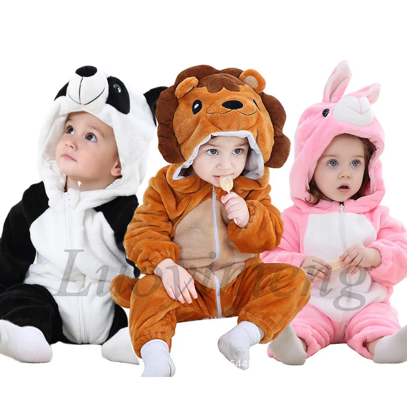 2020 одежда для малышей Детские комбинезоны с милым рисунком Фланелевая Одежда