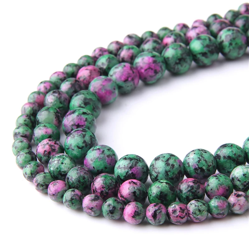 

Natural Stone Epidote Zoisite Beads 4 6 8 10 12MM Round Loose Spacer Beads for Jewelry Making DIY Bracelet Necklace 15.5" Strand