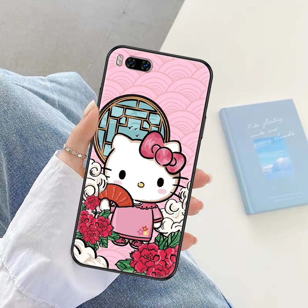 

Helloes Kittyes Cat Cute Phone case For Xiaomi Mi Max Note 3 A2 A3 8 9 9T 10 Lite Pro Ultra black pretty Etui 3D waterproof