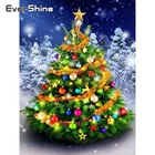 EverShine 5D алмазов картина с квадратные Стразы Рождественская елка крестом мозаика, алмазная вышивка зима праздничный подарок