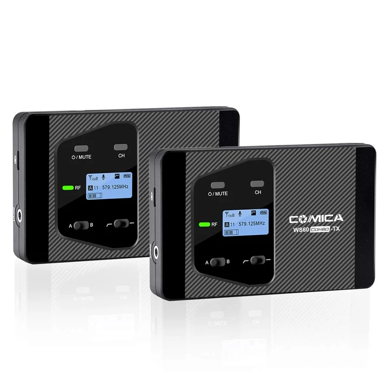 Comica CVM-WS60 Combo Мини-беспроводной микрофон 2 передатчика 1 ресивер для камер