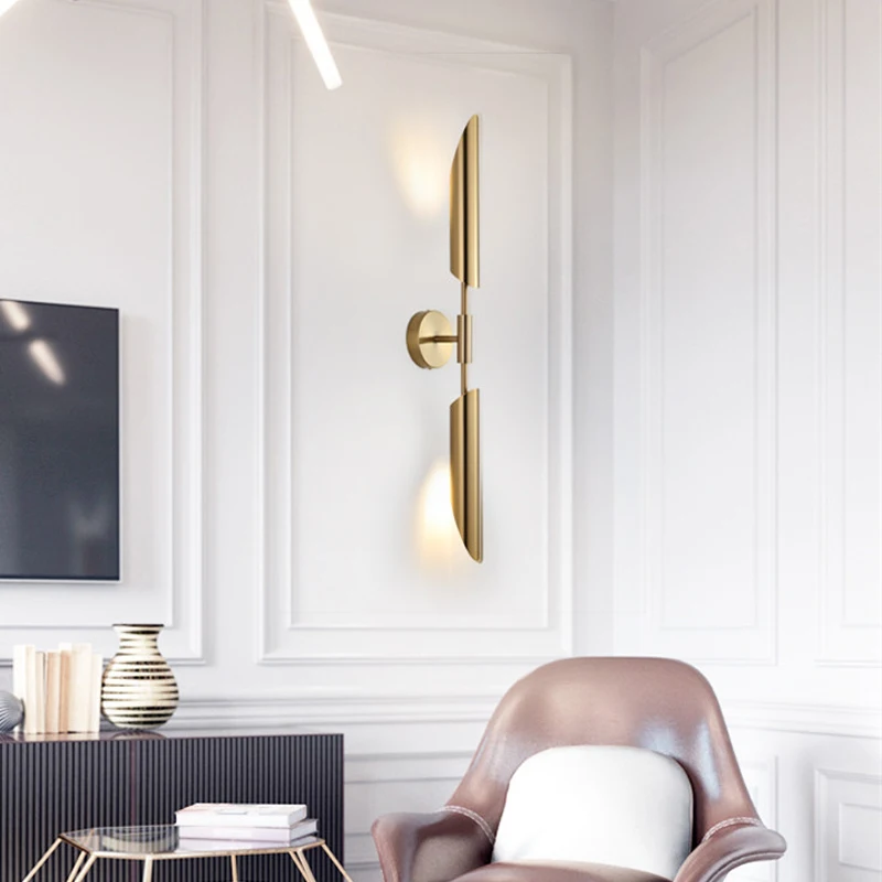 

Post Modern Wall Lamp Creative Personality Staircase Metal Lights Background Nordic Living Room Bedroom Aisle Bedside Lighting