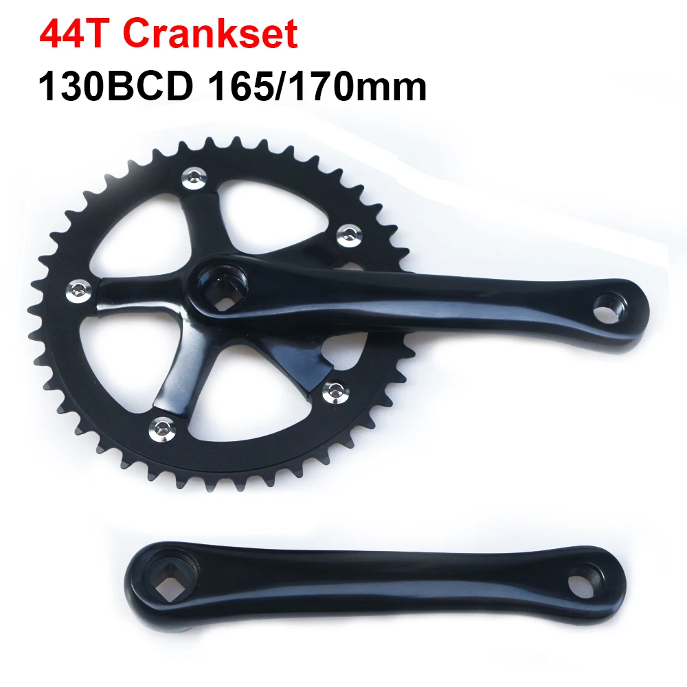 Folding Road Bike Crank Arm 165/170mm 130BCD 44T Single speed Chainwheel Square hole Fixed Gear Bicycle Crankset track Chainring