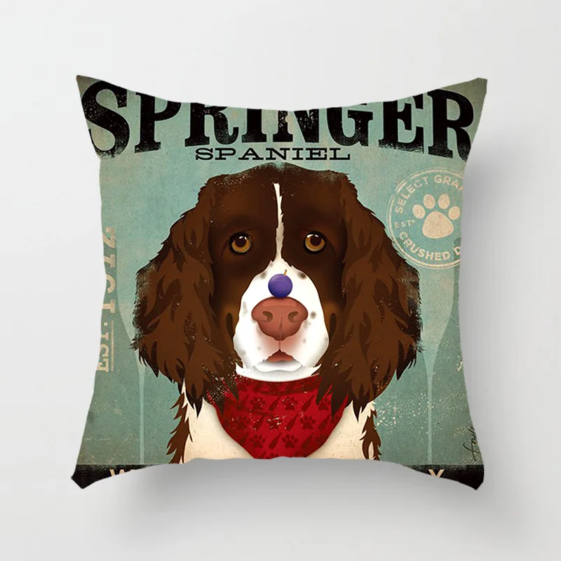 Новый комплект постельного белья с собакой в стиле ретро литературный подушки Hug
