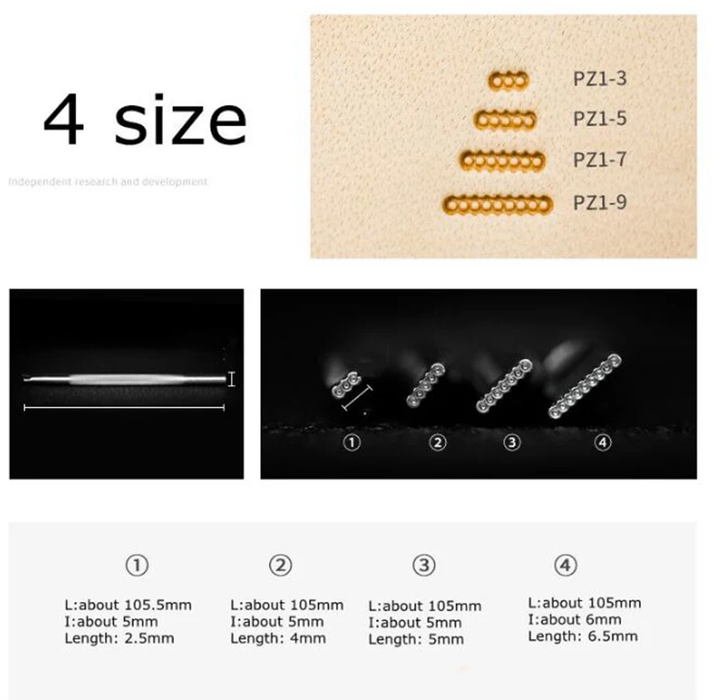 DIY Handmade Leather Vegetable Tanned Stainless Steel Cowhide Printed array bead tool leather Stamp Tool kit | Дом и сад
