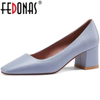 fedonas 2021 fashion newest shoes for women genuine leather top quality high heels pumps classic wedding basic shoe woman heels