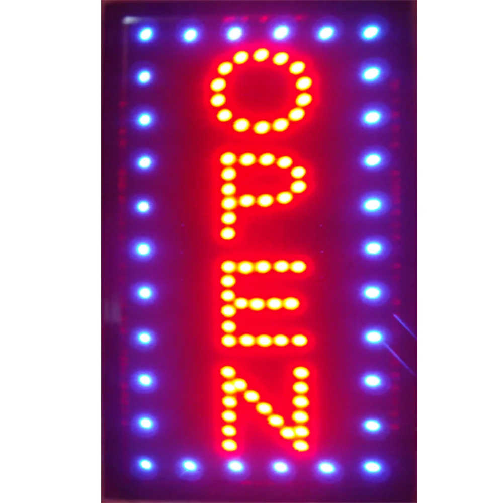 

Vertical Open Business Led Light Sign Neon Bar Open Signs Billboard Sized 10*19 Inch Indoor Great for Game Room Coffee Store