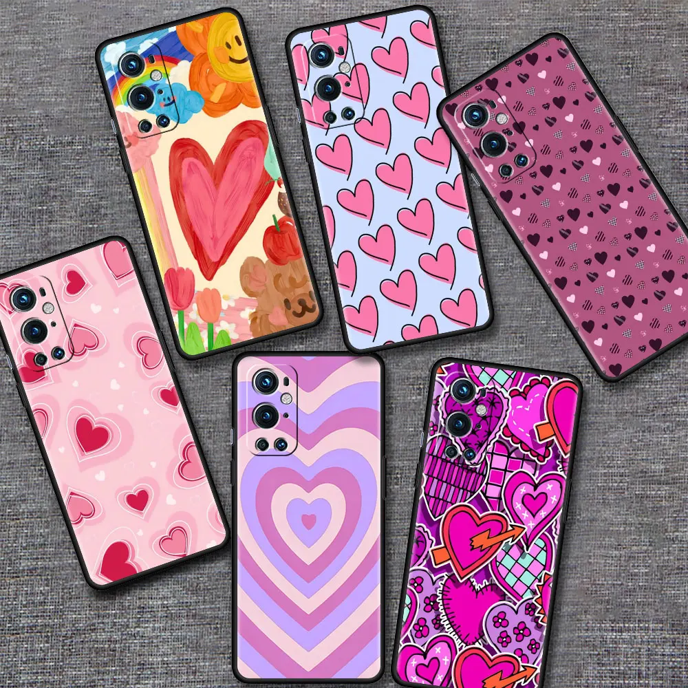 

Love Heart Case for Oneplus 8T 8 7 Pro Nord N10 5G N100 7T 9 Pro 9R Z Cell Phone Bag 1+ Back Soft Protector