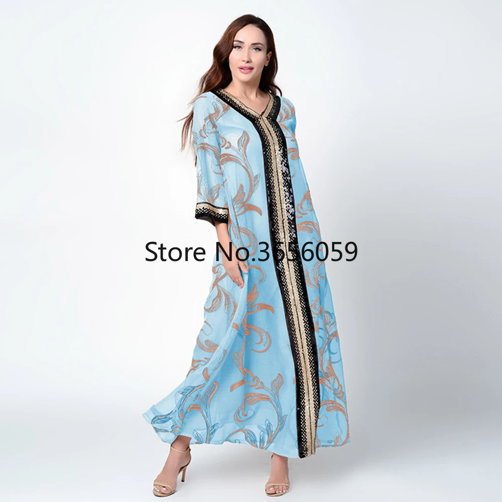Caftan Марокканская кафтан Abaya женское платье макси в мусульманском стиле