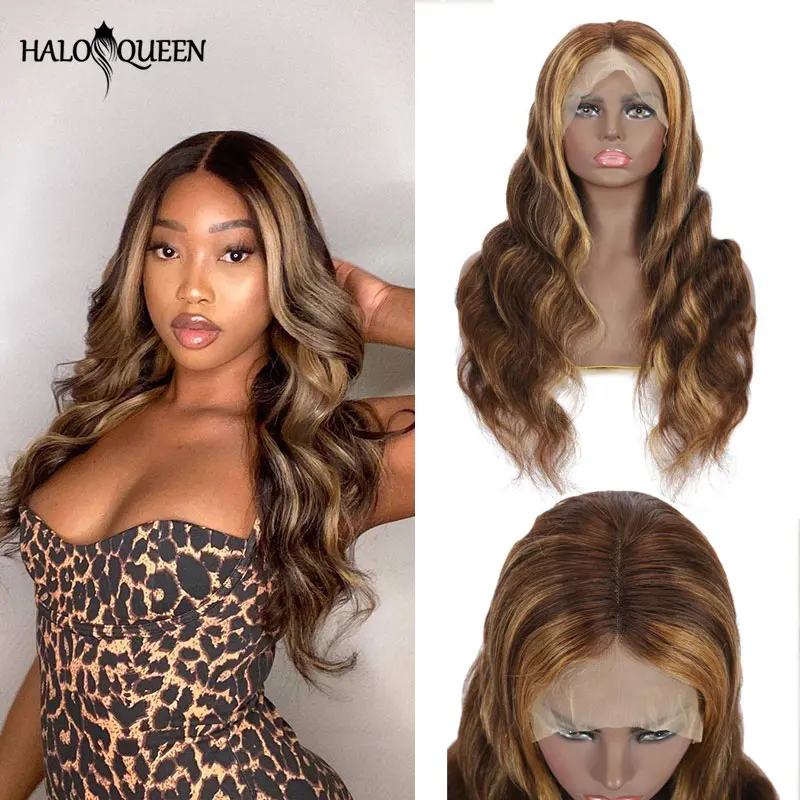 

13x4 Lace Front Human Hair Wigs Highlight Wig 180 Density Malaysian Body Wave Frontal Wig Honey Blonde Ombre 4x4 Closure Wig