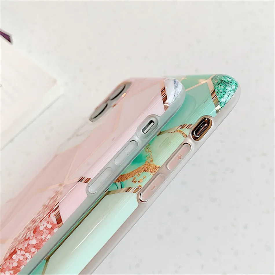 USLION покрытие мрамора IMD силиконовый чехол для iPhone 11 Pro Max X XR Xs Max мягкий чехол для телефона iPhone 6 6s 7 8 Plus чехол Fundas