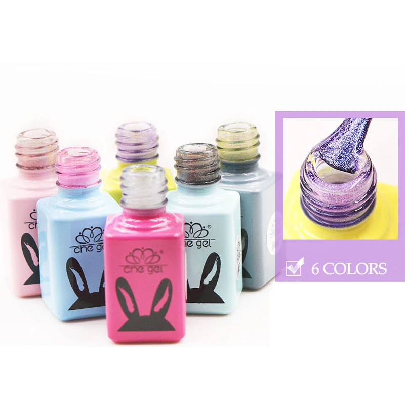 6 мл бриллиантовый блеск с ультрафиолетовым свечением Гель лак Полупостоянный