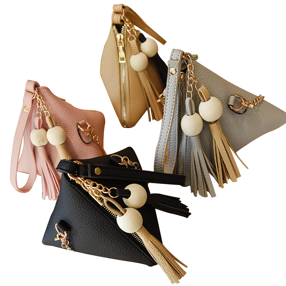 Женский кошелек AA из искусственной кожи с кисточкой бумажник на молнии