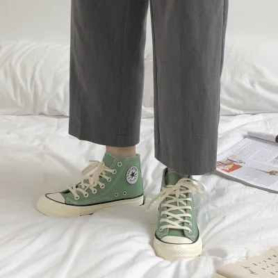 10 Женская обувь для скейтбординга; классическая парусиновая обувь с высоким берцем для мужчин; обувь для скейтборда; кроссовки на плоской подошве; женская спортивная обувь; tenis feminino - Цвет: 10