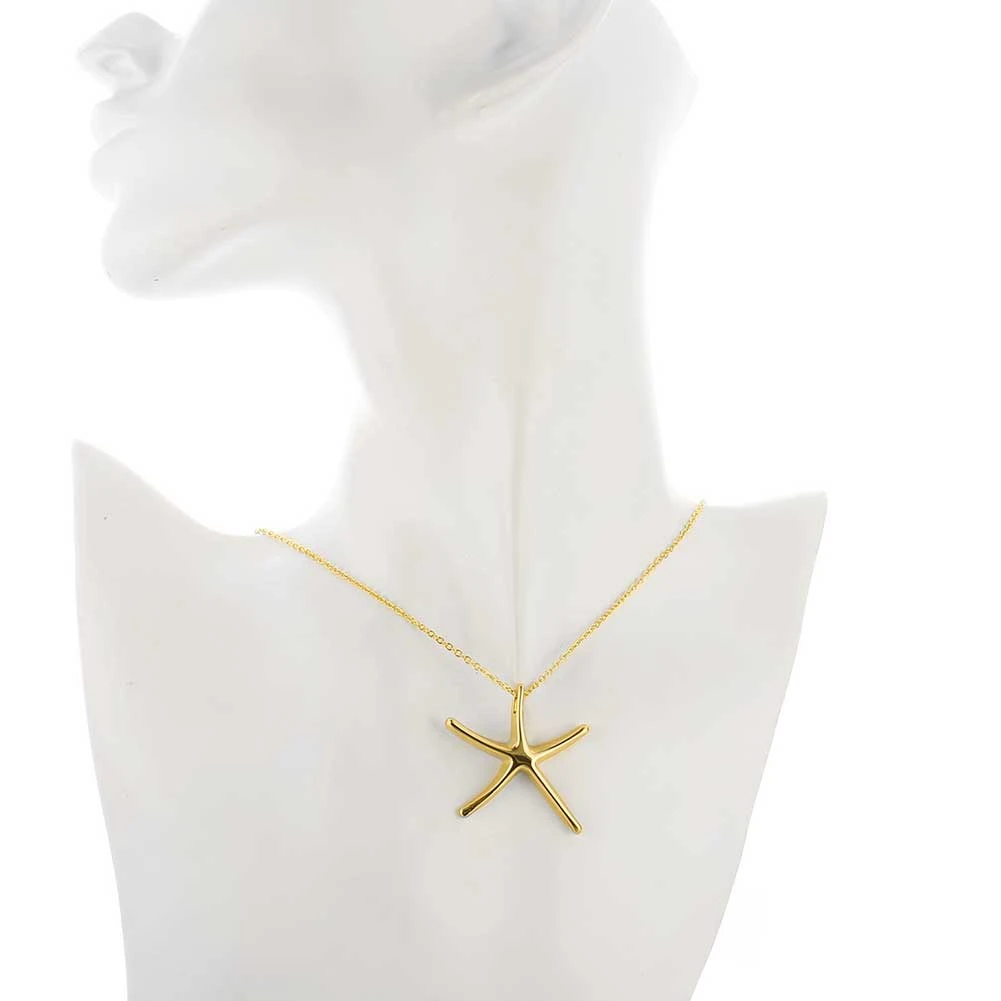 

ZEMIOR Gold Color Luxurious Starfish Pendant Necklaces For Women Fashion Romantic Necklace Engagement Jewelry Gift New Listing