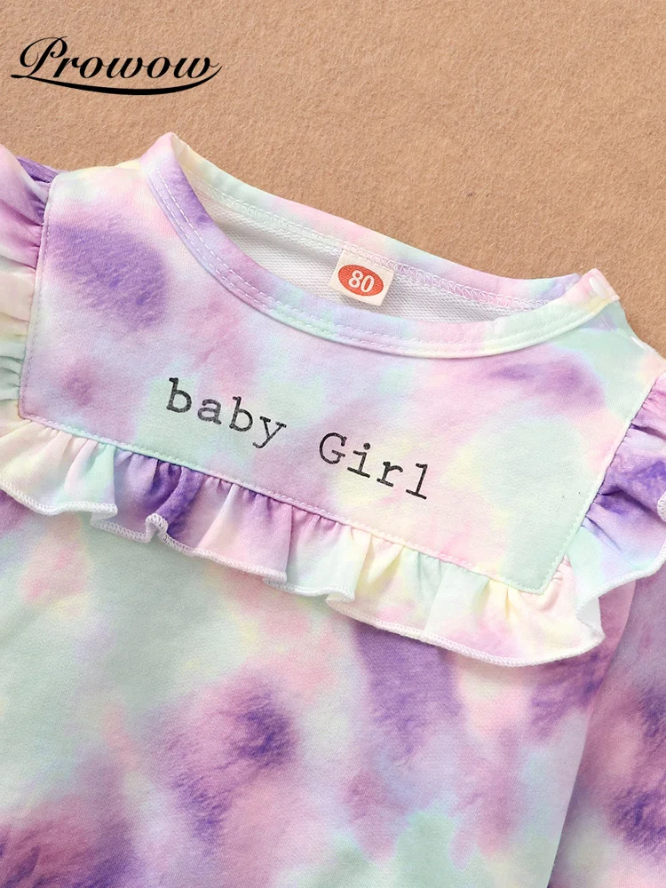 Prowow 2021 Fashion Baby Girls Clothes Set Tie Dye Kids Toddlers Costume Autumn Winter Outfits Casual Children's Clothing | Мать и