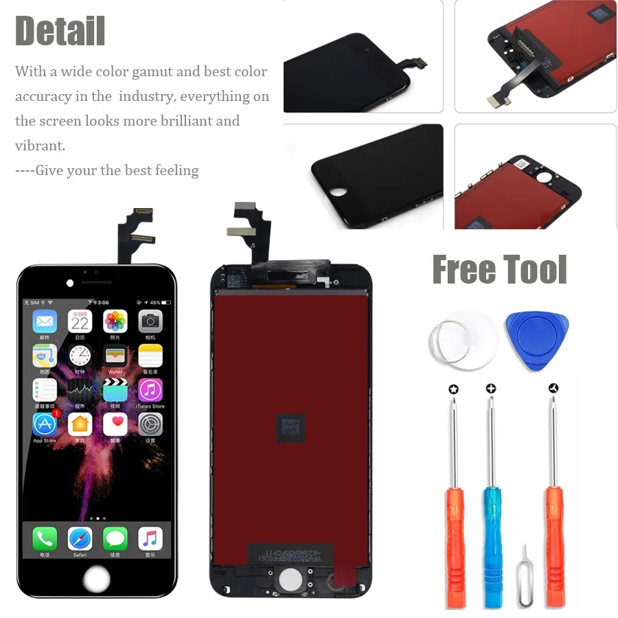 Качественный ЖК-дисплей PINZHENG AAAA для iPhone 5s 8 6 6S 7 3D сенсорный экран 6s дисплей с