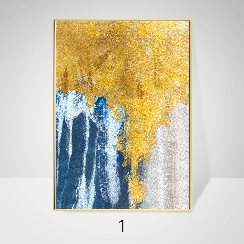 

Canvas Painting Home Decor Poste Wall Art Decoration Abstract Canvas Painting River Texture Gold Foil Living Room Aesthetic