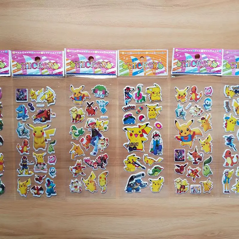 6 различных листов милые 3D наклейки в виде пузырьков аниме дети младенец