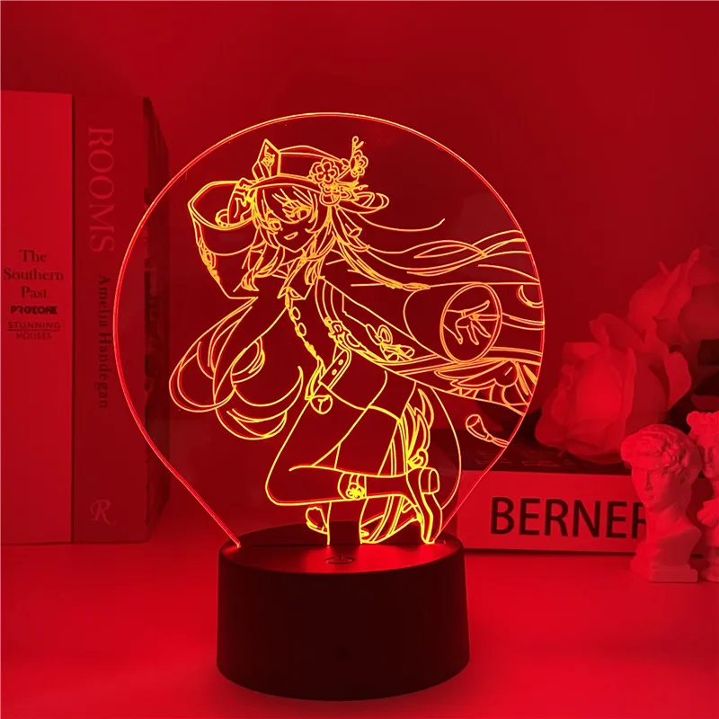 Аниме Genshin Impact Night светильник 3D Illusion Lamp горячий игровой для украшения спальни