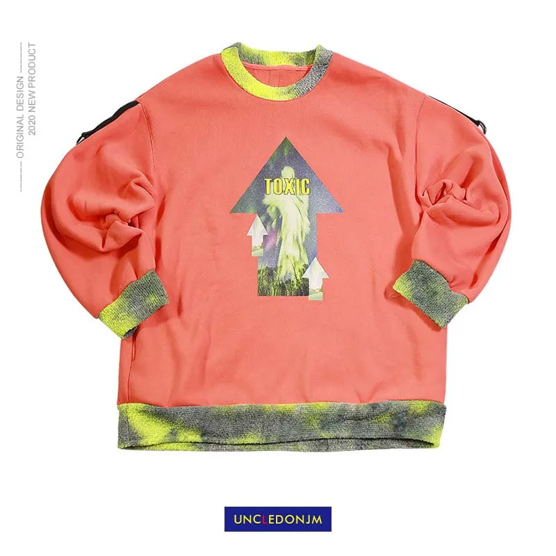 UNCLEDONJM флисовые толстовки мужские хип хоп пуловеры с круглым вырезом уличная