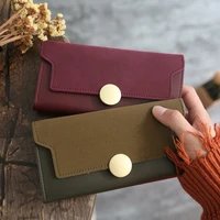 long women wallet matte stitching hasp coin purses fashion female pu leather card holder ladies high quality clutch money clip