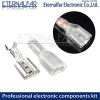 6 3mm 16a 0 75 2 5mm switch wire connectors crimp terminals spade terminals with transparent insulating sleeves plug spring