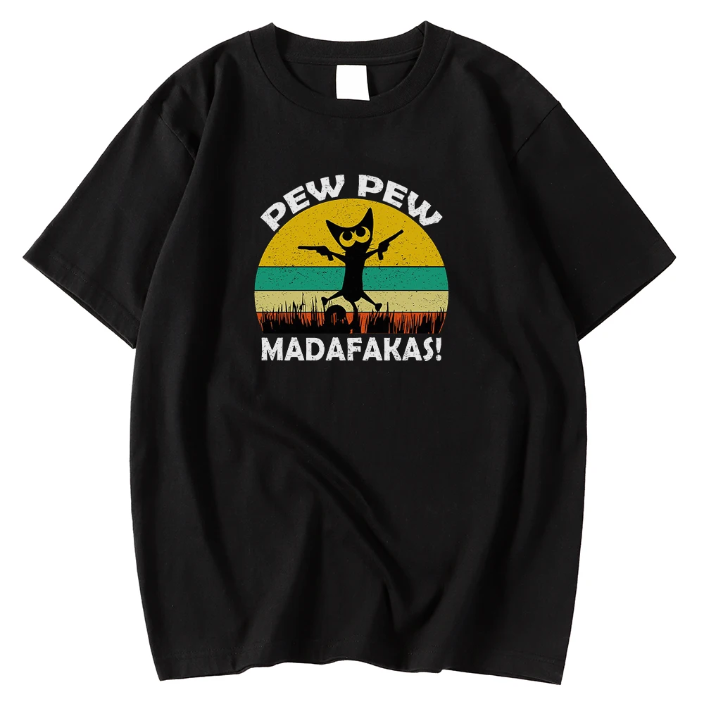 

Винтажные Модные мужские футболки, летние дышащие футболки Pew Mdafakas, топы с мультяшным принтом, большие размеры, Мужская футболка