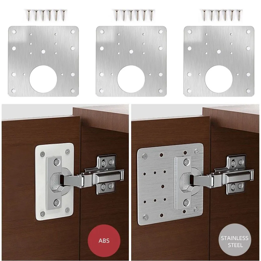

1PCS Hinges Repair Plate Rust Resistant Steel Furniture Cupboard Repair Mount Tools Cupboard Hardware Repair Parts Door Hinges
