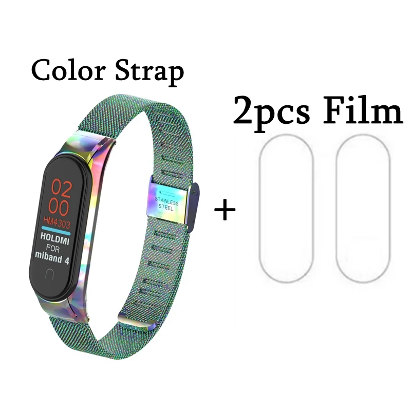 Buckle Metal 05 OLLIVAN mi Band 4 металлический ремешок с пряжкой для Xiaomi mi Band 4 3 браслет mi band 4 Band 4 аксессуары Магнитный браслет с пленкой - Цвет: Buckle Metal 05