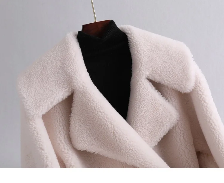 Abrigos mujer invierno шерстяное зимнее пальто, Женское пальто из овечьей шерсти с меховым воротником, верхняя одежда, настоящая цена, одежда