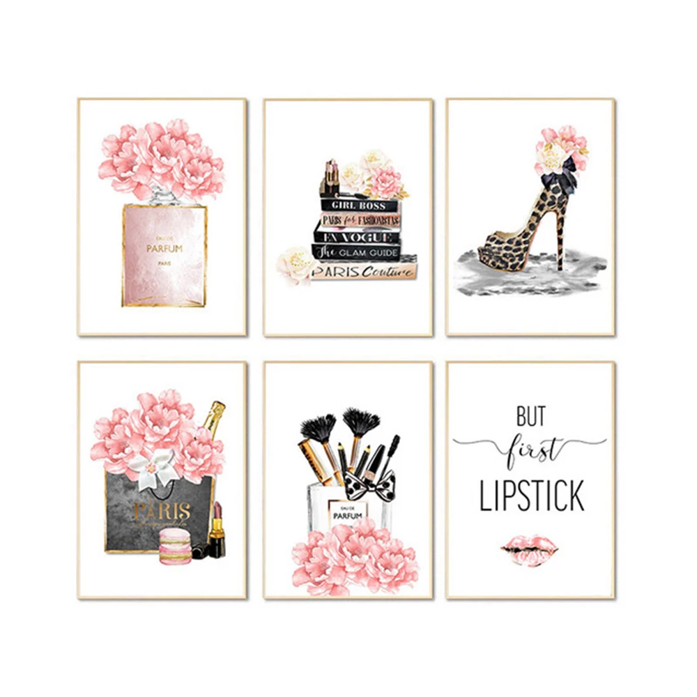 Модное женское платье холст постер скандинавский настенный искусство алмазная